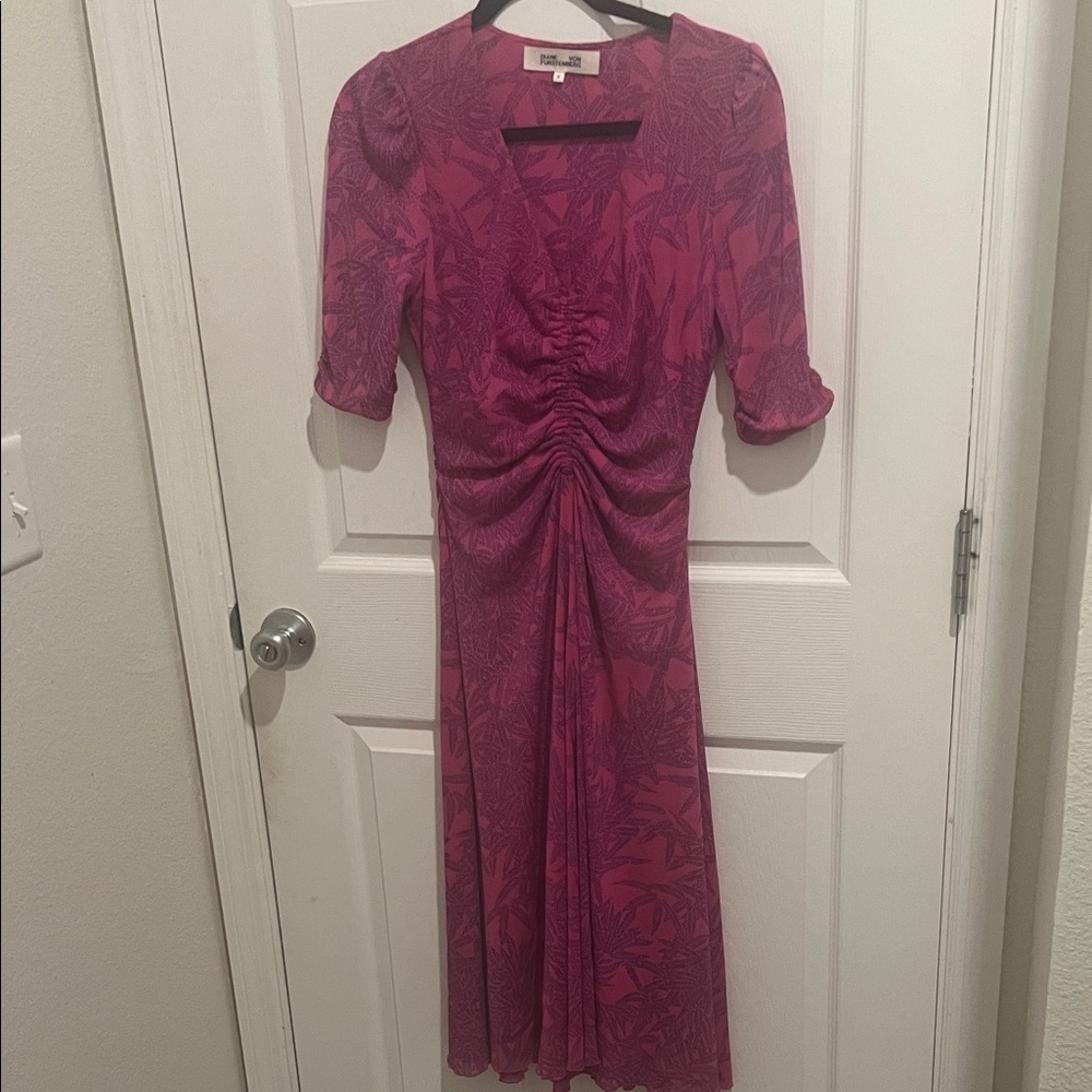 Diane Von Furstenberg Fuchsia Midi Dress all occasion dress!